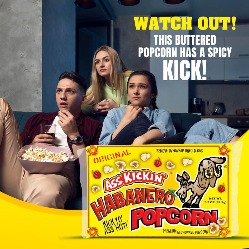 ASS KICKIN' Habanero Microwave Popcorn Bags - 6 Pack - Ultimate Spicy Popcorn Gourmet Gift - Makes a Great Movie Theater Popcorn or Snack Food for Movie Night - Image 5